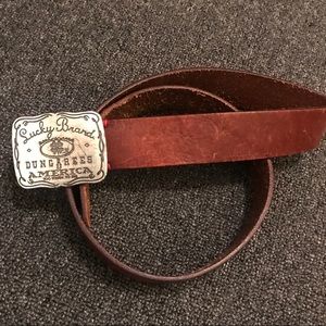 Lucky brand men’s belt with cowboy buckle